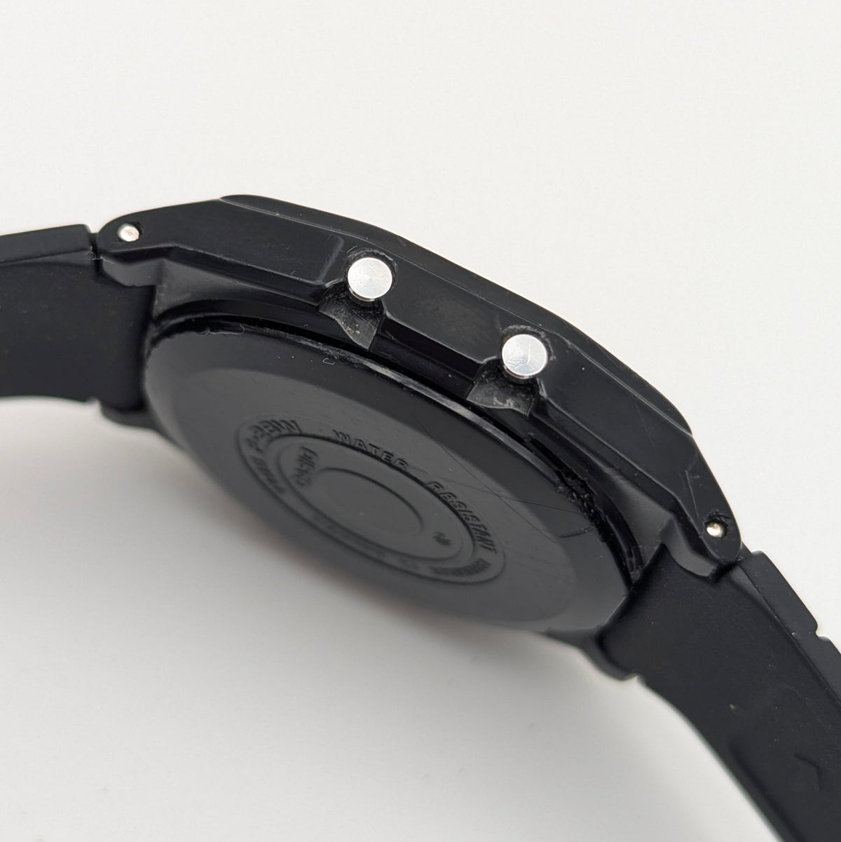 Casio F-28W Digital Quartz Watch | Black Resin & Blue Trim