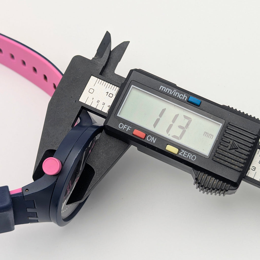 Swatch Big Bold Pinkindots SB05N400 — 47mm, Black Dial, Pink & Navy Strap, Sold Naked - Bezel & Hide