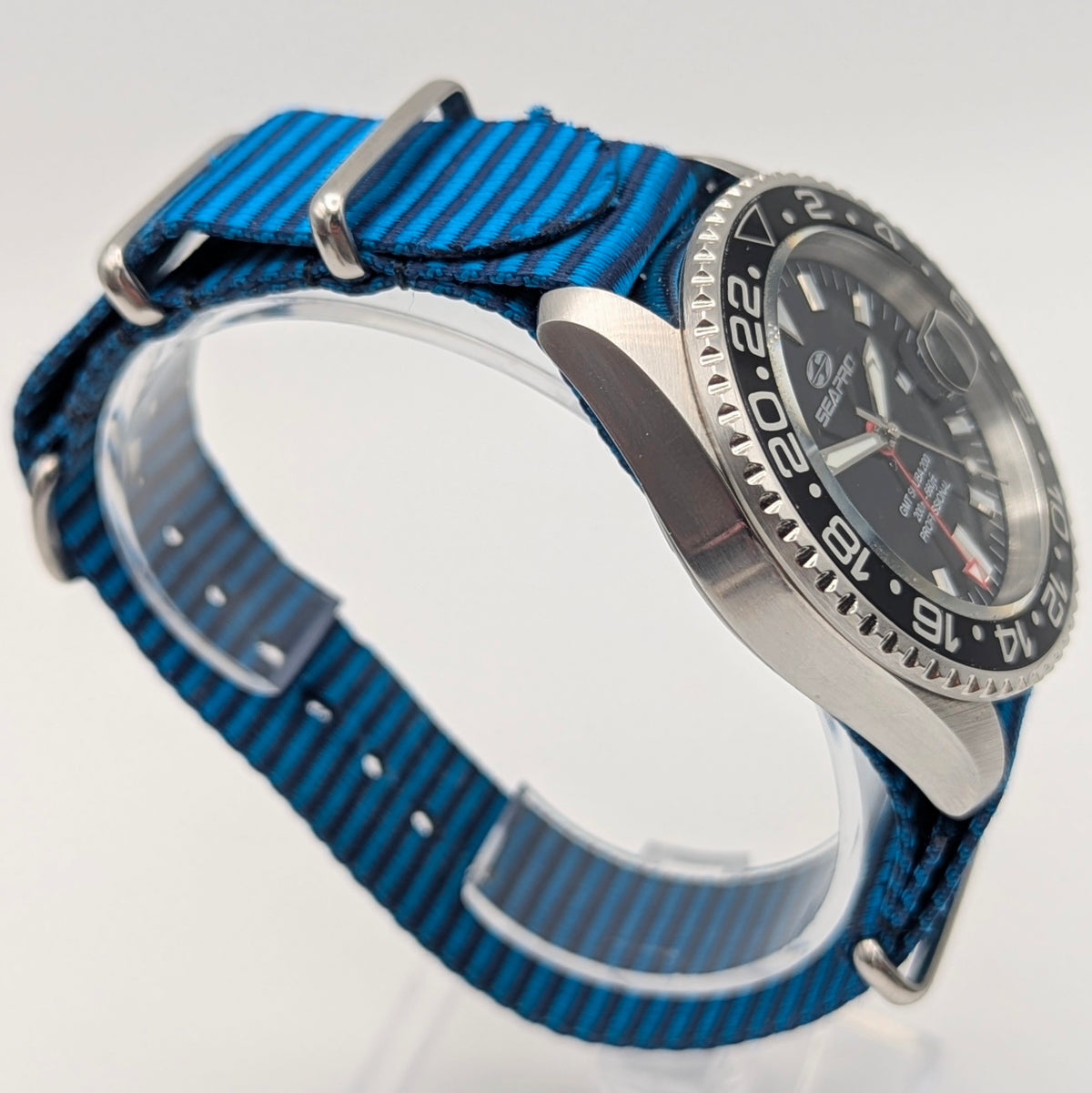Seapro GMT Scuba 200 Professional Quartz — Black Dial, Steel Case, Sold Naked - Bezel & Hide