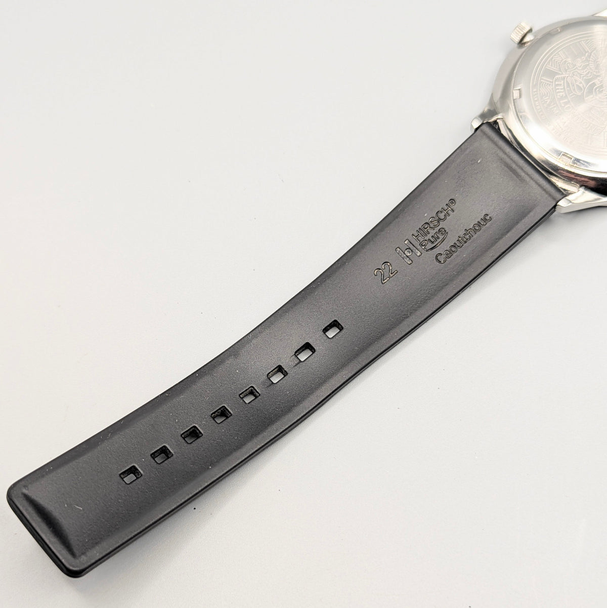 James McCabe London Slim JM-1016 Men's Watch — Silver, White Dial, Hirsch Rubber Strap - Bezel & Hide