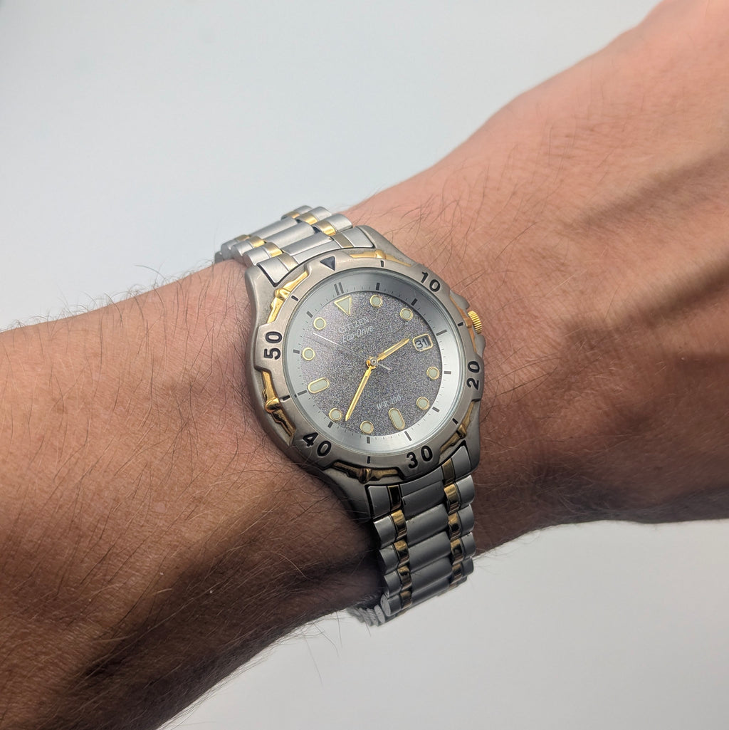 Citizen Eco-Drive Eco Drone — Solar-Powered Two-Tone Diver-Style Watch, Sold Naked - Bezel & Hide