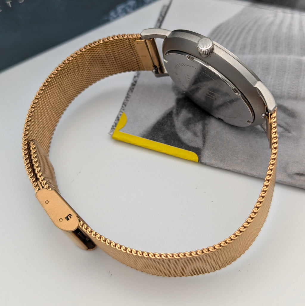 Shore Projects Ludlow — Ice Blue Dial, Gold-Tone Mesh, Quartz, With Box & Instructions - Bezel & Hide