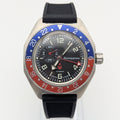 Vostok Komandirskie GMT Automatic — Pepsi Bezel, Black Dial, Men's Watch - Bezel & Hide