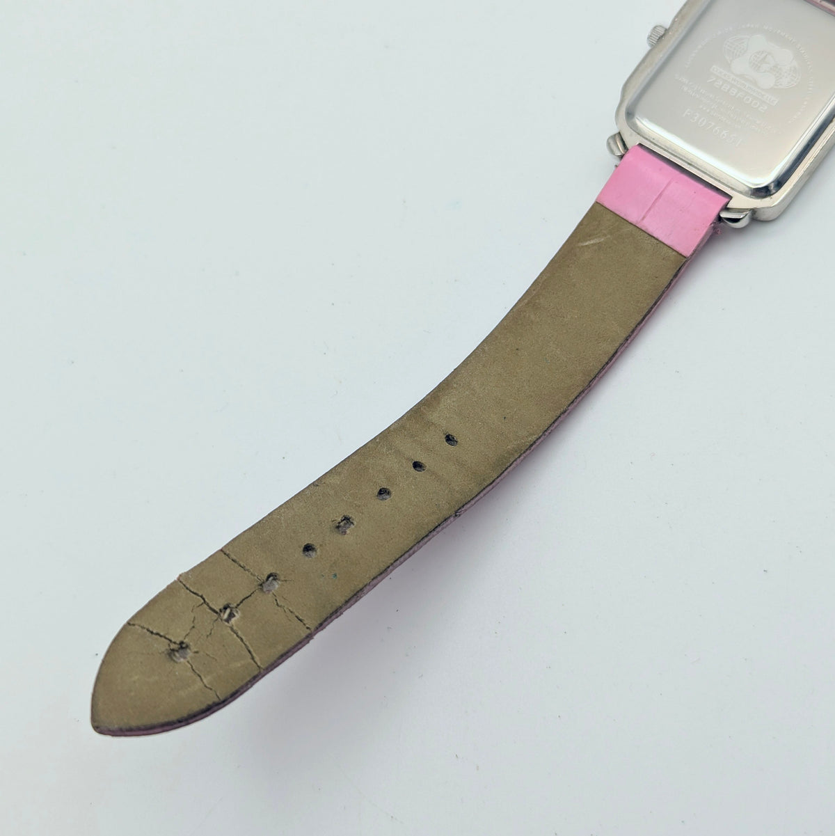 Betty Boop Quartz Watch — Pink Strap, Rectangle Case, Sold Naked - Bezel & Hide