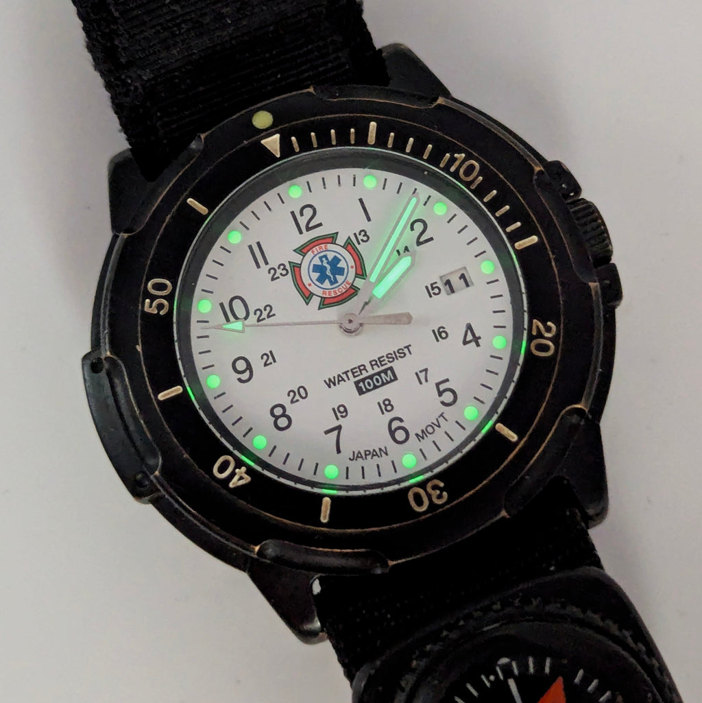 Fire rescue watch. Japan Movement - Bezel & Hide
