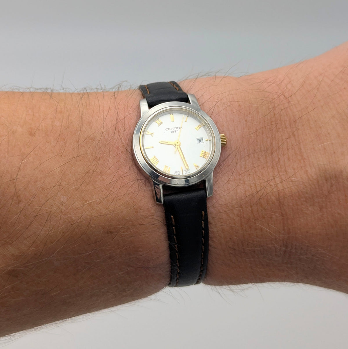 Certina 1888 Ref. 250.1194.44 — Two-Tone, White Dial, Ladies' Quartz Watch - Bezel & Hide