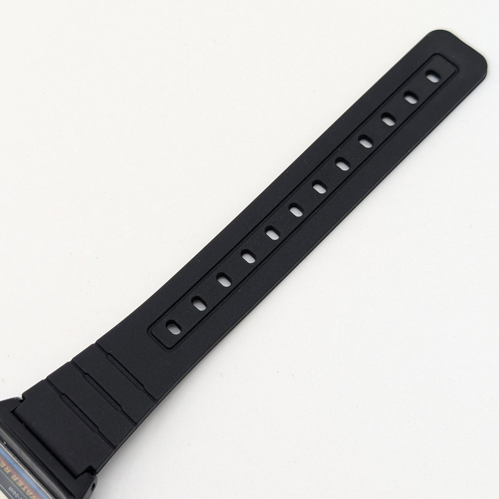 Casio F-28W Digital Quartz Watch | Black Resin & Blue Trim