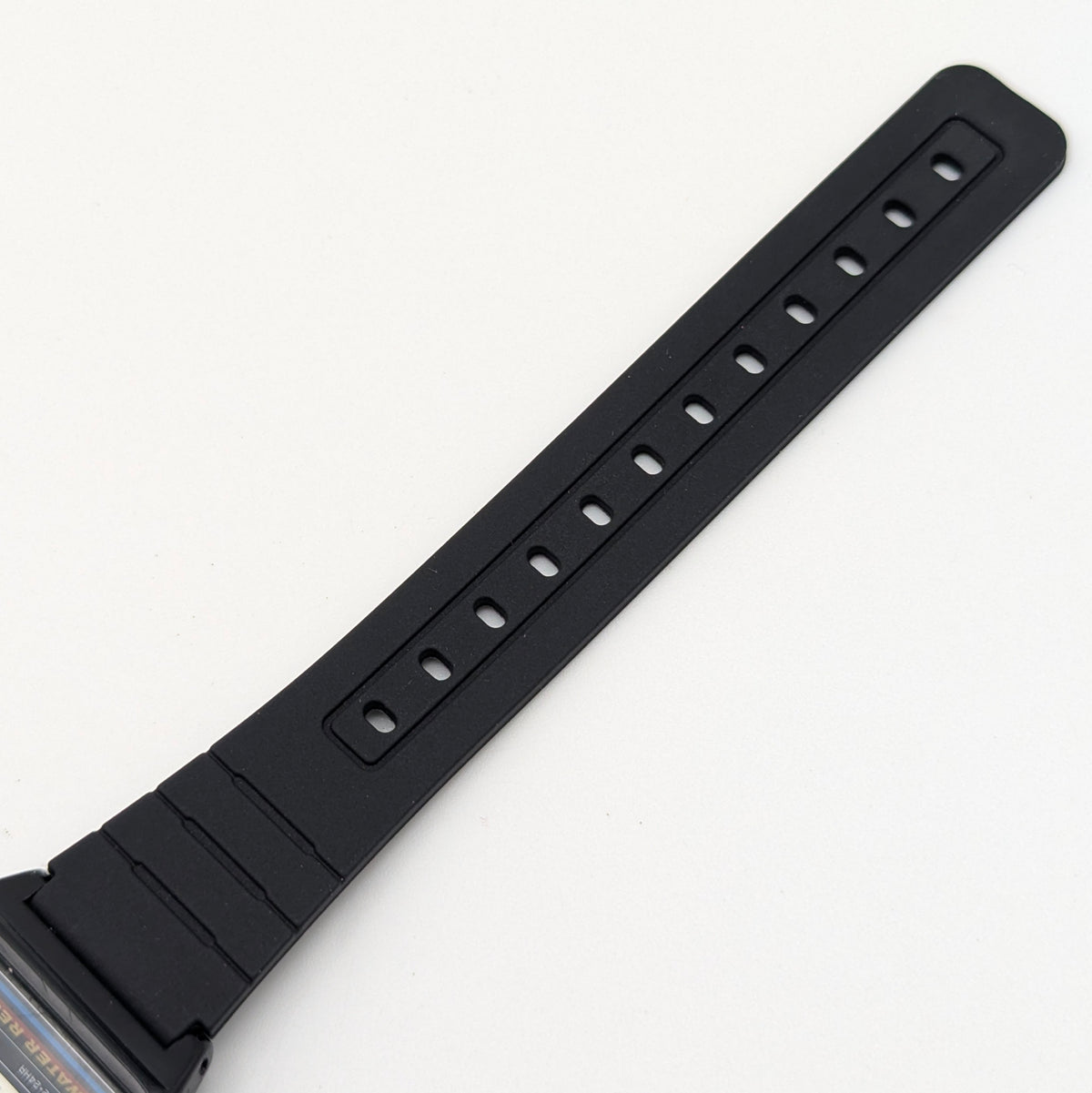 Casio F-28W Digital Quartz Watch | Black Resin & Blue Trim