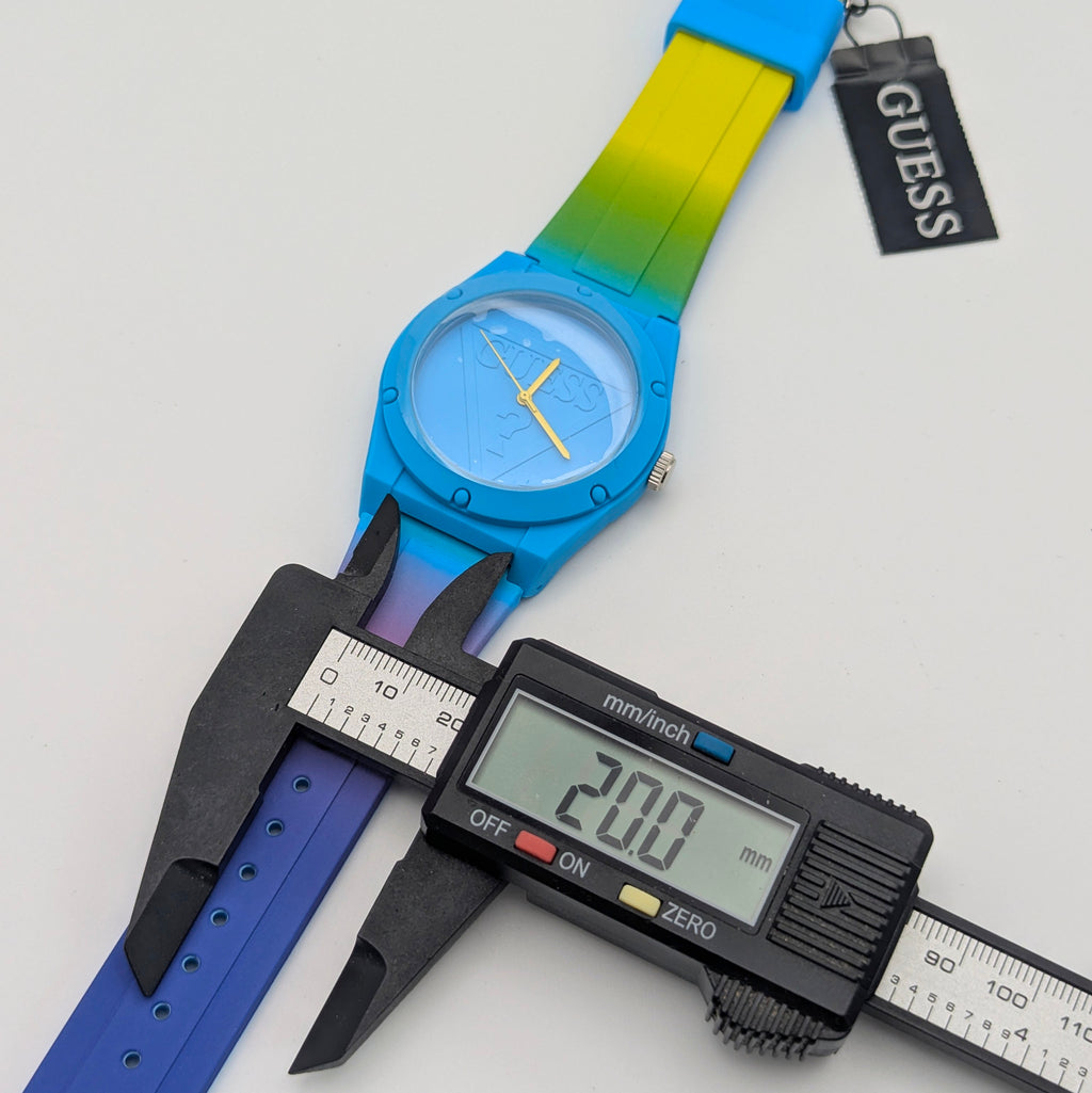 Guess Originals Retro Pop W0979L28 Unisex Watch — Blue & Lime Ombre, Quartz, Tags On - Bezel & Hide