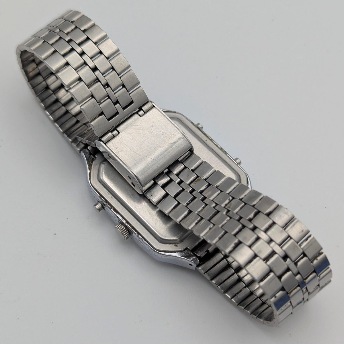 Lorus V031-5010 Ana-Digi Vintage Watch — Black Dial, Steel Bracelet, Sold Naked - Bezel & Hide