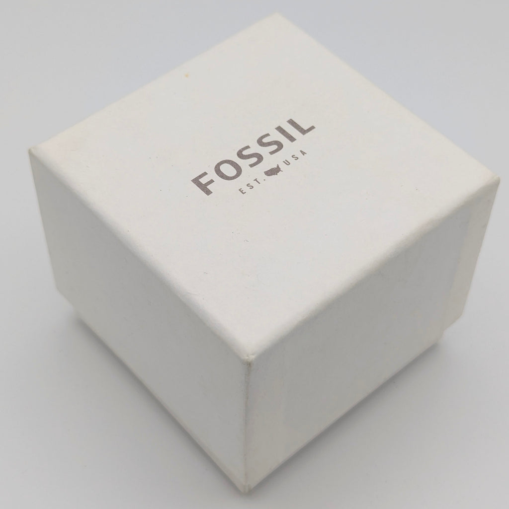 Fossil ES3138 Virginia Ladies' Watch — Rose Gold-Tone Bezel, Grey Dial, Brown Leather Strap - Bezel & Hide