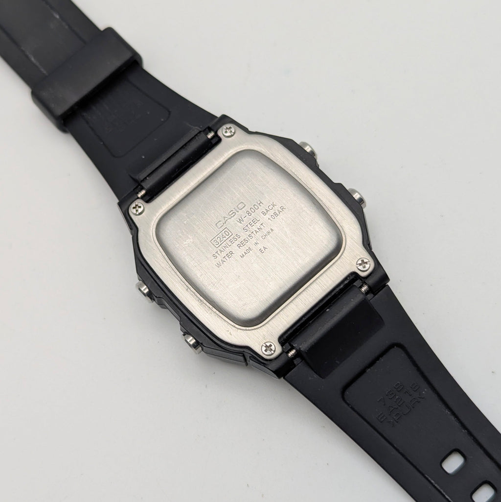 Casio W-800H Digital Watch — 100M Water Resistant, Sold Naked - Bezel & Hide