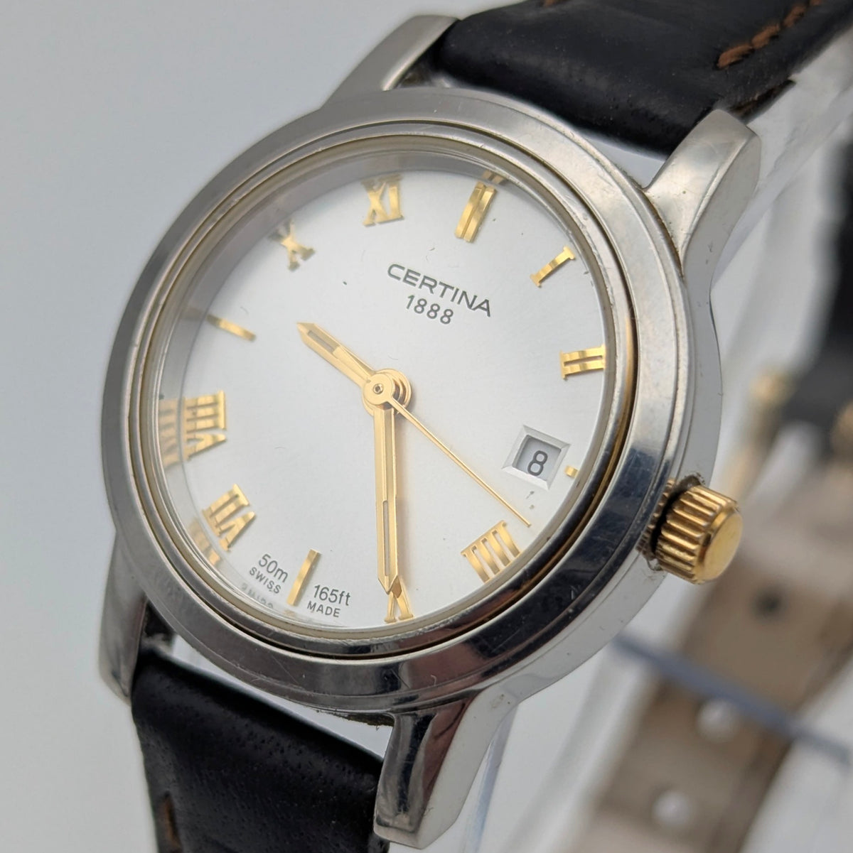 Certina 1888 Ref. 250.1194.44 — Two-Tone, White Dial, Ladies' Quartz Watch - Bezel & Hide