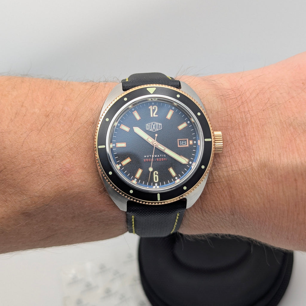 Duxot Fortius DX-2019 Automatic Diver – Black Dial, Two-Tone, DASSARI Strap