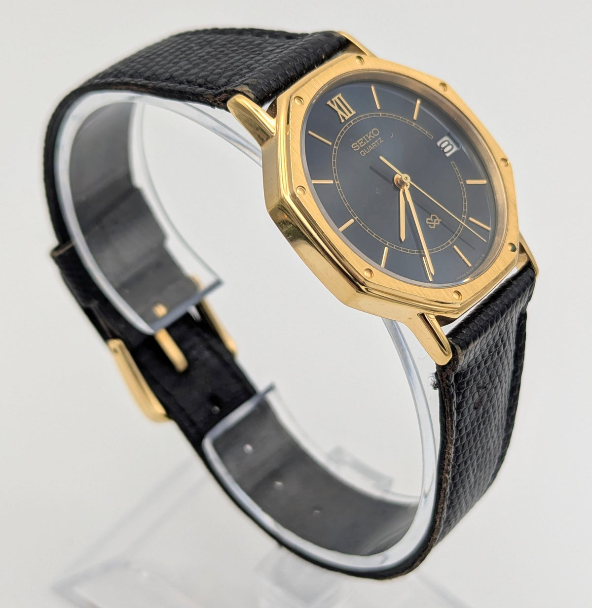 Seiko 8222-6040 Octagonal Quartz Watch | January 1982, Blue Dial