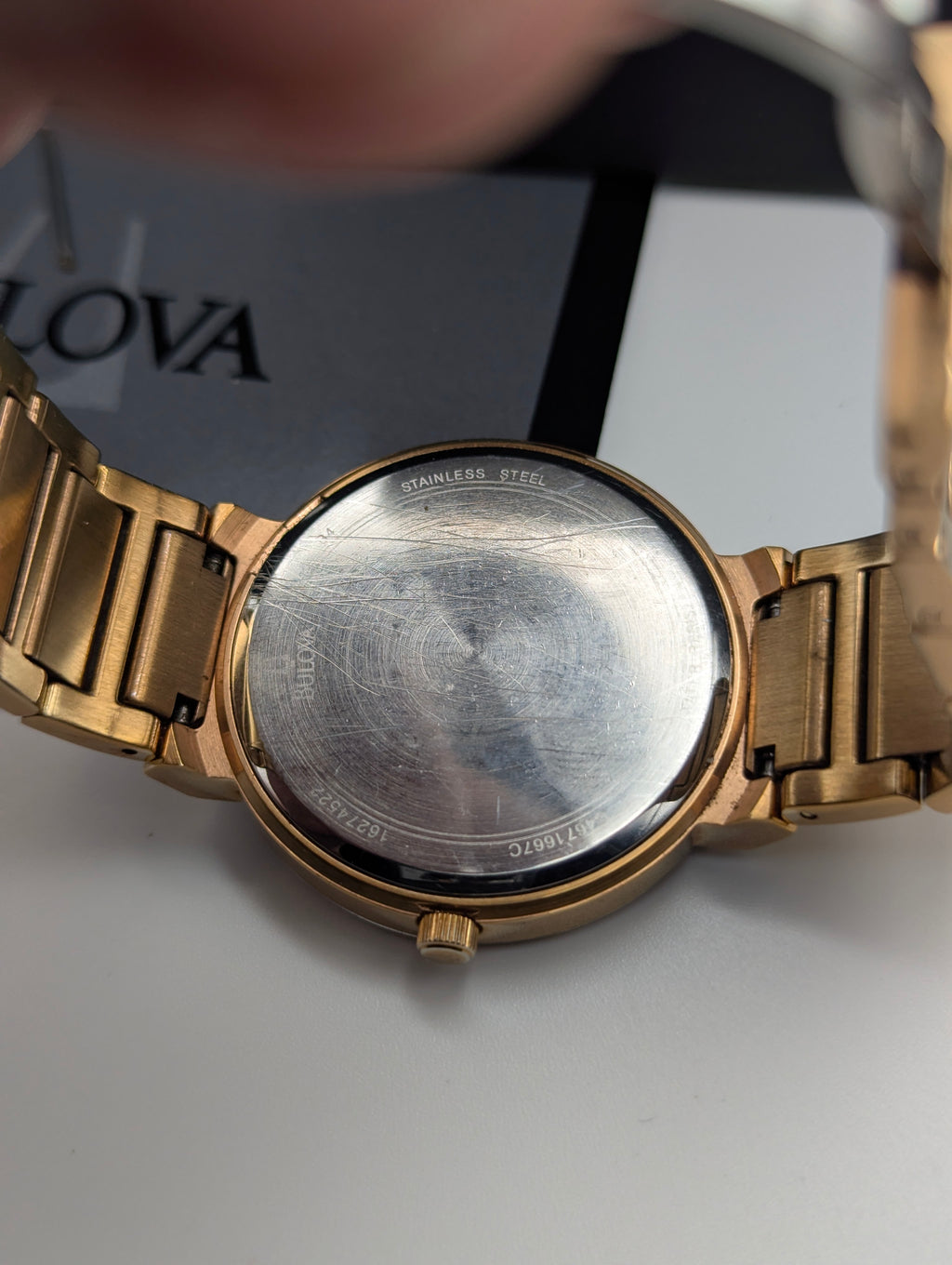 Bulova 97L127 Women's Pink Sunburst Dial Watch, Gold-Tone Bracelet, Boxed - Bezel & Hide