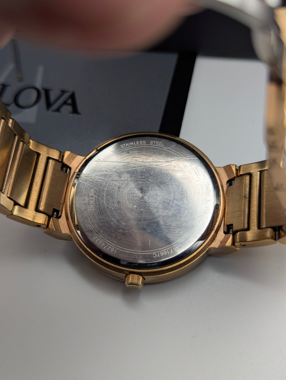 Bulova 97L127 Women's Pink Sunburst Dial Watch, Gold-Tone Bracelet, Boxed - Bezel & Hide