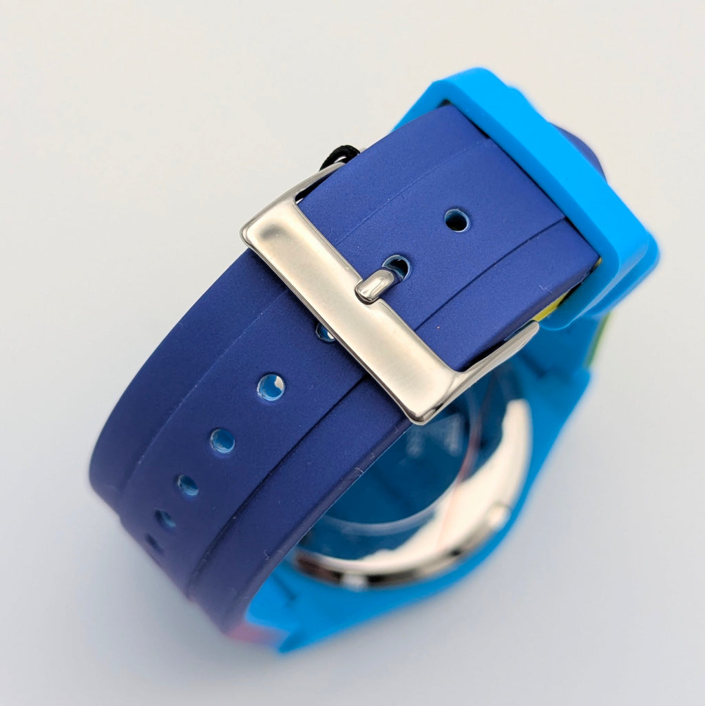 Guess Originals Retro Pop W0979L28 Unisex Watch — Blue & Lime Ombre, Quartz, Tags On - Bezel & Hide