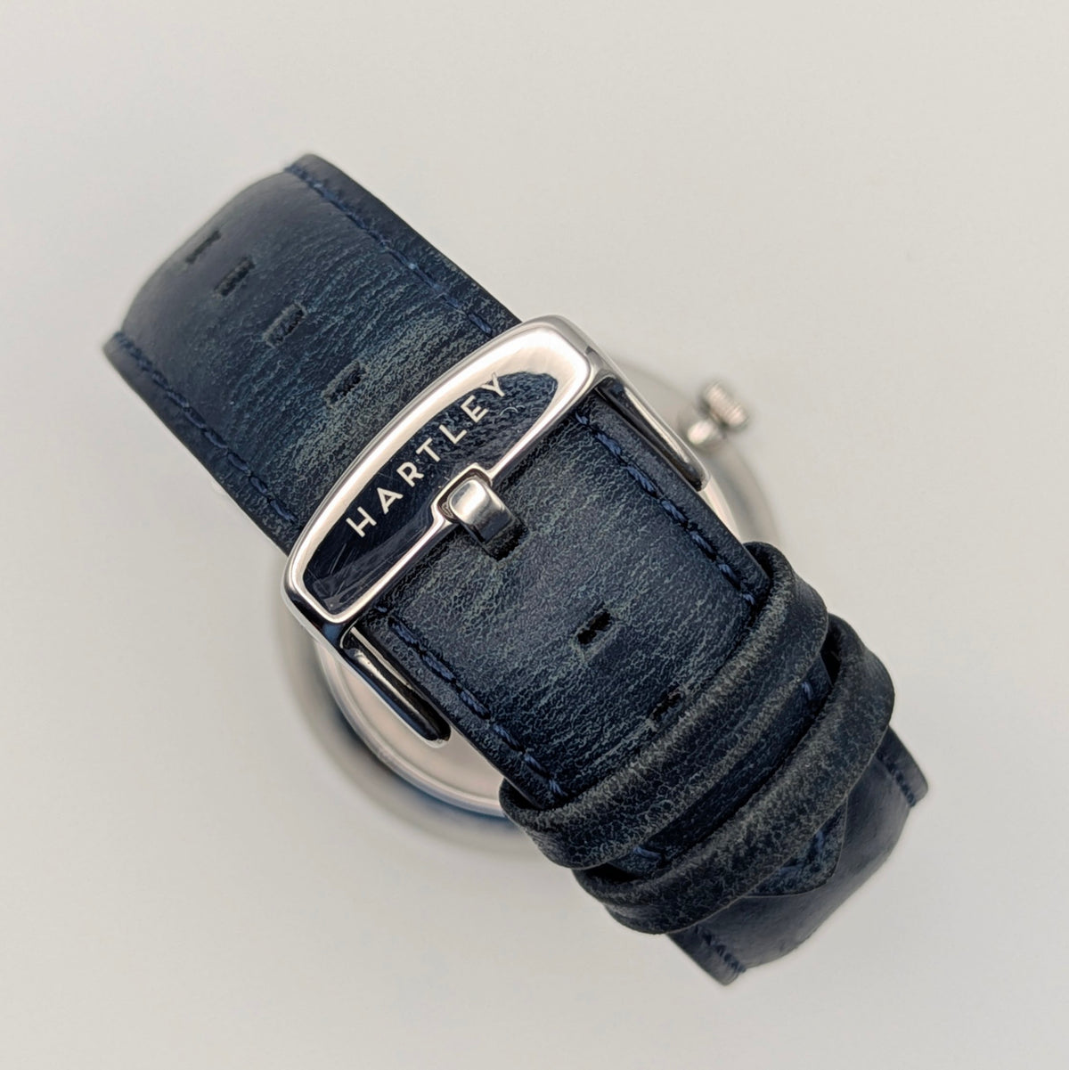 Hartley Stag Charcoal Dial Quartz Men's Watch — Sapphire Crystal, Navy Strap, Boxed - Bezel & Hide
