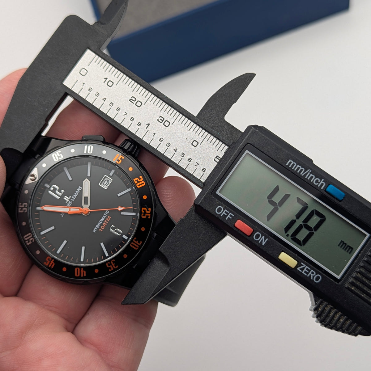 Jacques Lemans Hybromatic 1-2109 Hybrid Quartz Watch, Black & Orange, Boxed