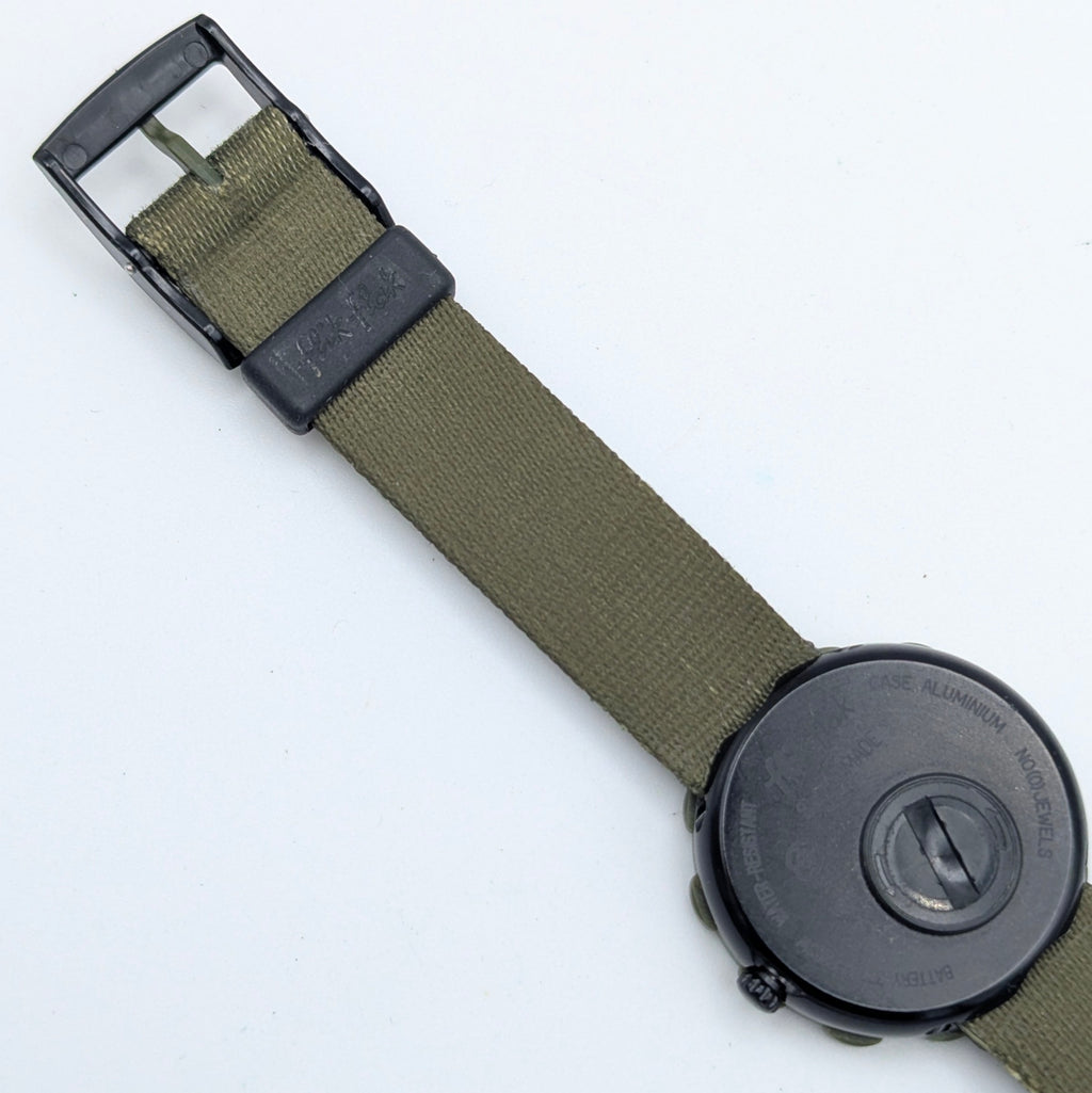 Flik Flak Kids Tribal Military Quartz Watch — Swiss Made, Time-Teaching Fun, Sold Naked - Bezel & Hide