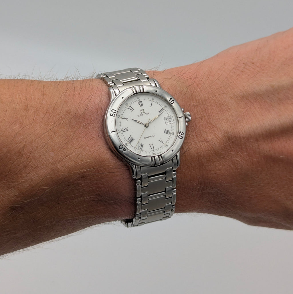 Zenith Espada Men's Quartz Watch — Swiss Made, Roman Dial, Sold Naked - Bezel & Hide