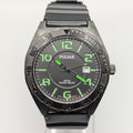 Pulsar YA12-X128 Sport Men's Watch — Black, Green Dial, 45mm, 100m - Bezel & Hide