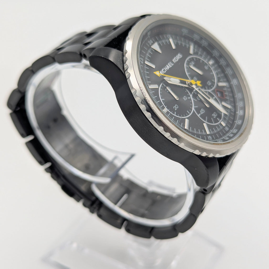 Michael Kors Lexington MK-8643 Chronograph — 45mm Black Ion-Plated, Japanese Quartz, Sold Naked - Bezel & Hide