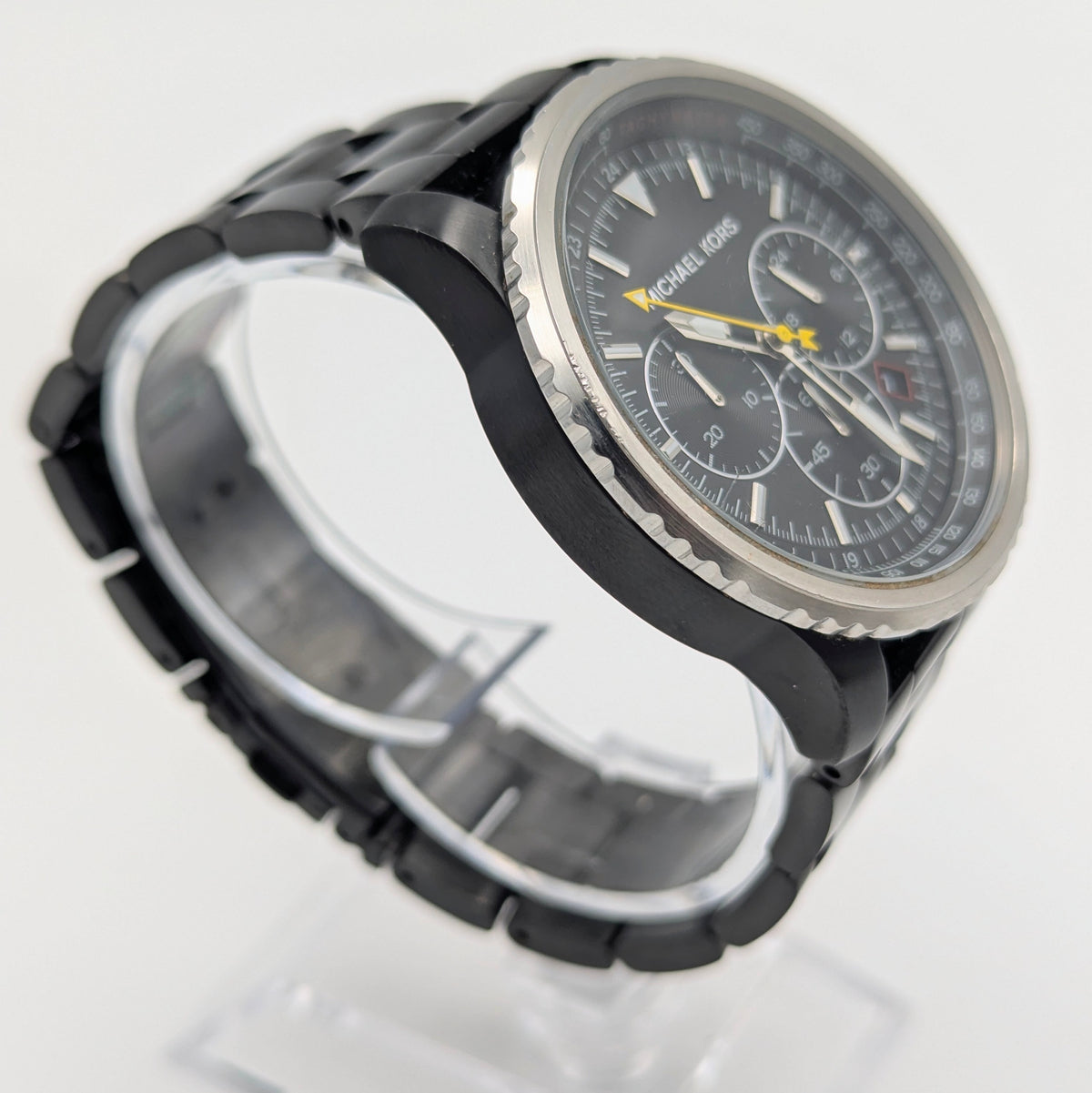 Michael Kors Lexington MK-8643 Chronograph — 45mm Black Ion-Plated, Japanese Quartz, Sold Naked - Bezel & Hide