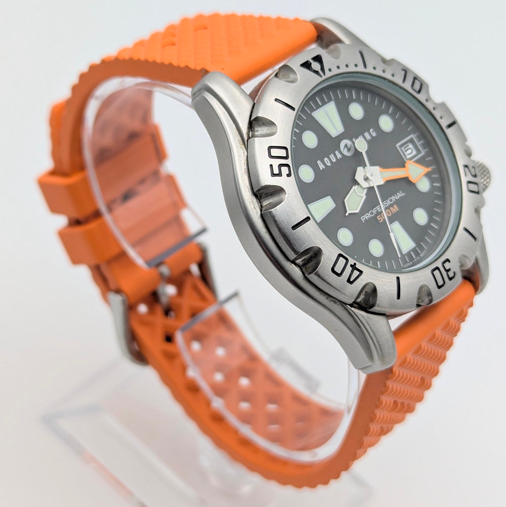 Aqua Lung Professional 500M Quartz Watch | Orange Dassari FKM Strap