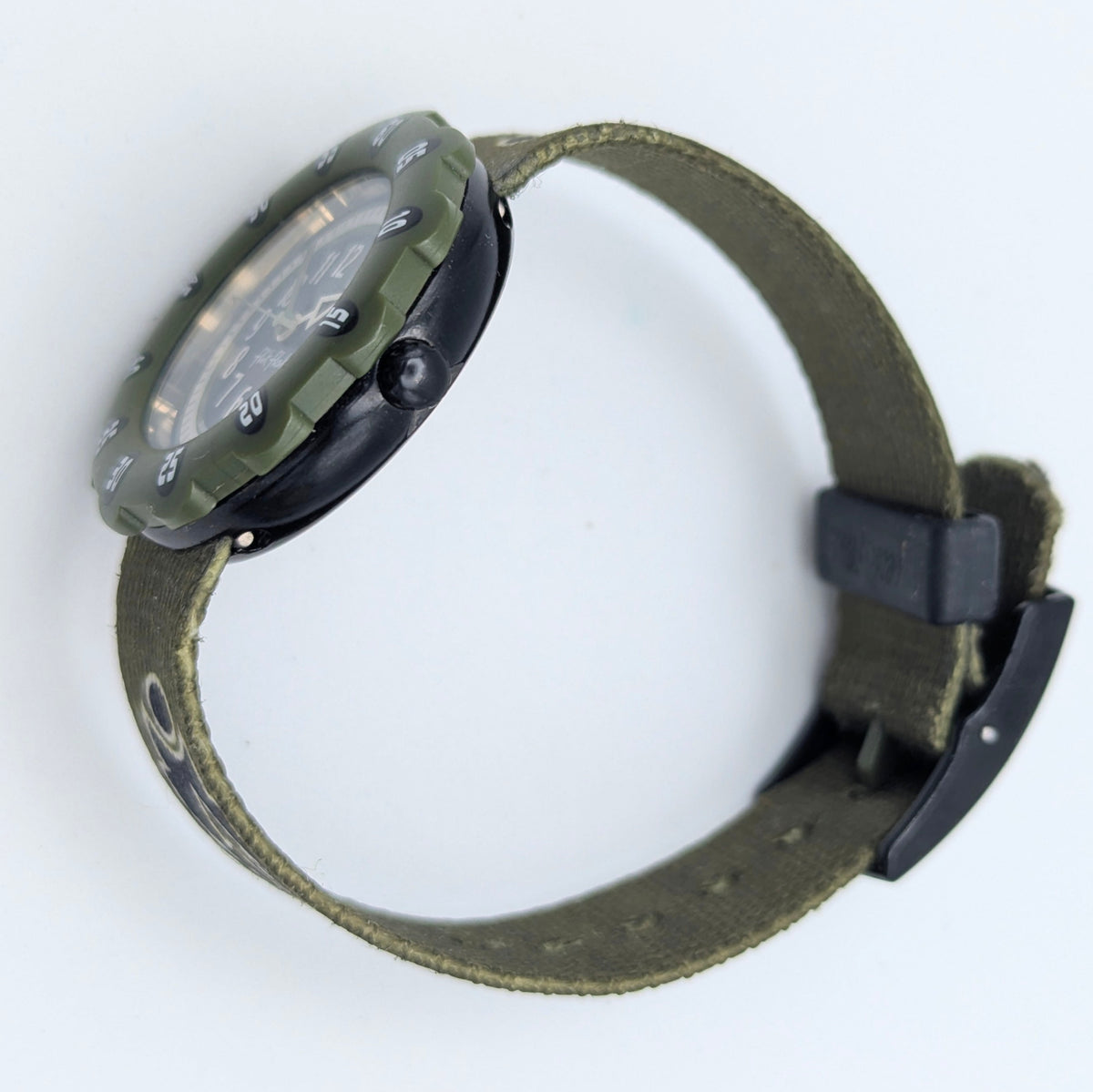 Flik Flak Kids Tribal Military Quartz Watch — Swiss Made, Time-Teaching Fun, Sold Naked - Bezel & Hide