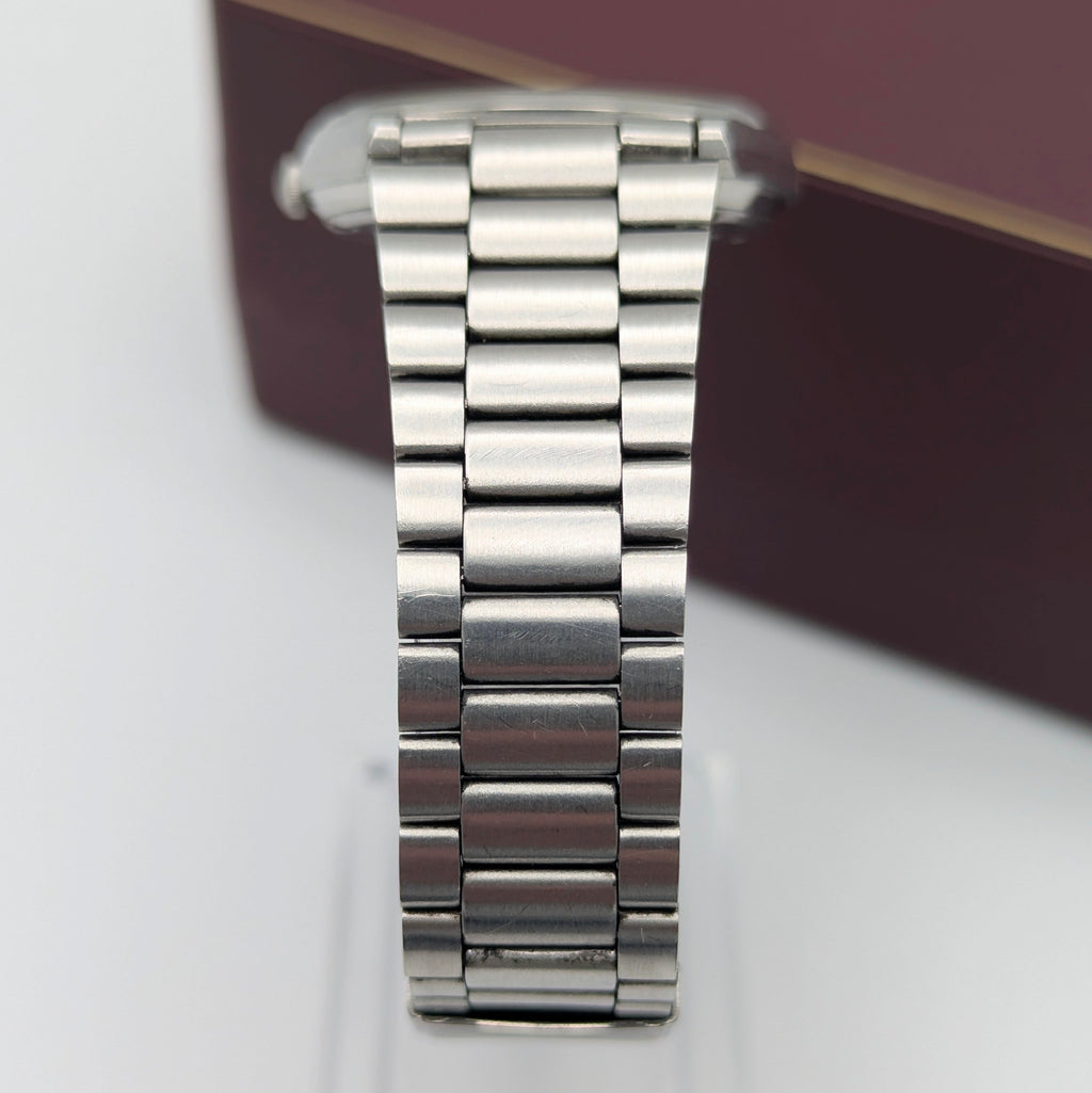 Seiko SQ 5H22 Vintage Quartz Watch 1986 — Silver Dial, Boxed - Bezel & Hide