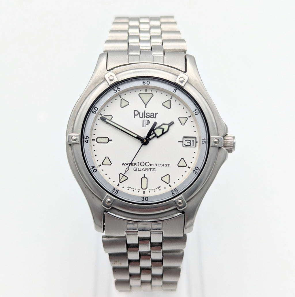 Pulsar Quartz Watch (Caliber Y112) — Sporty 90s Diver-Style, Sold Naked - Bezel & Hide