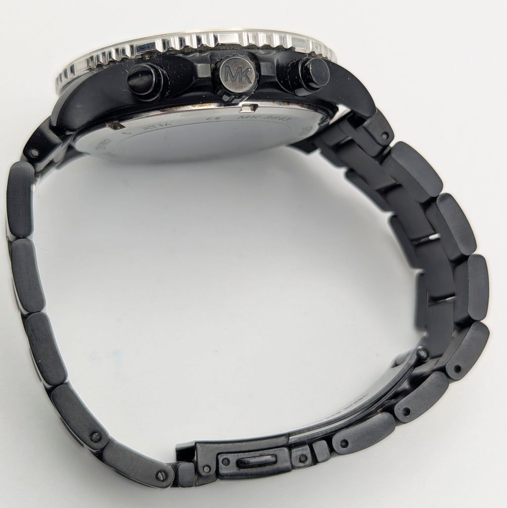 Michael Kors Lexington MK-8643 Chronograph — 45mm Black Ion-Plated, Japanese Quartz, Sold Naked - Bezel & Hide