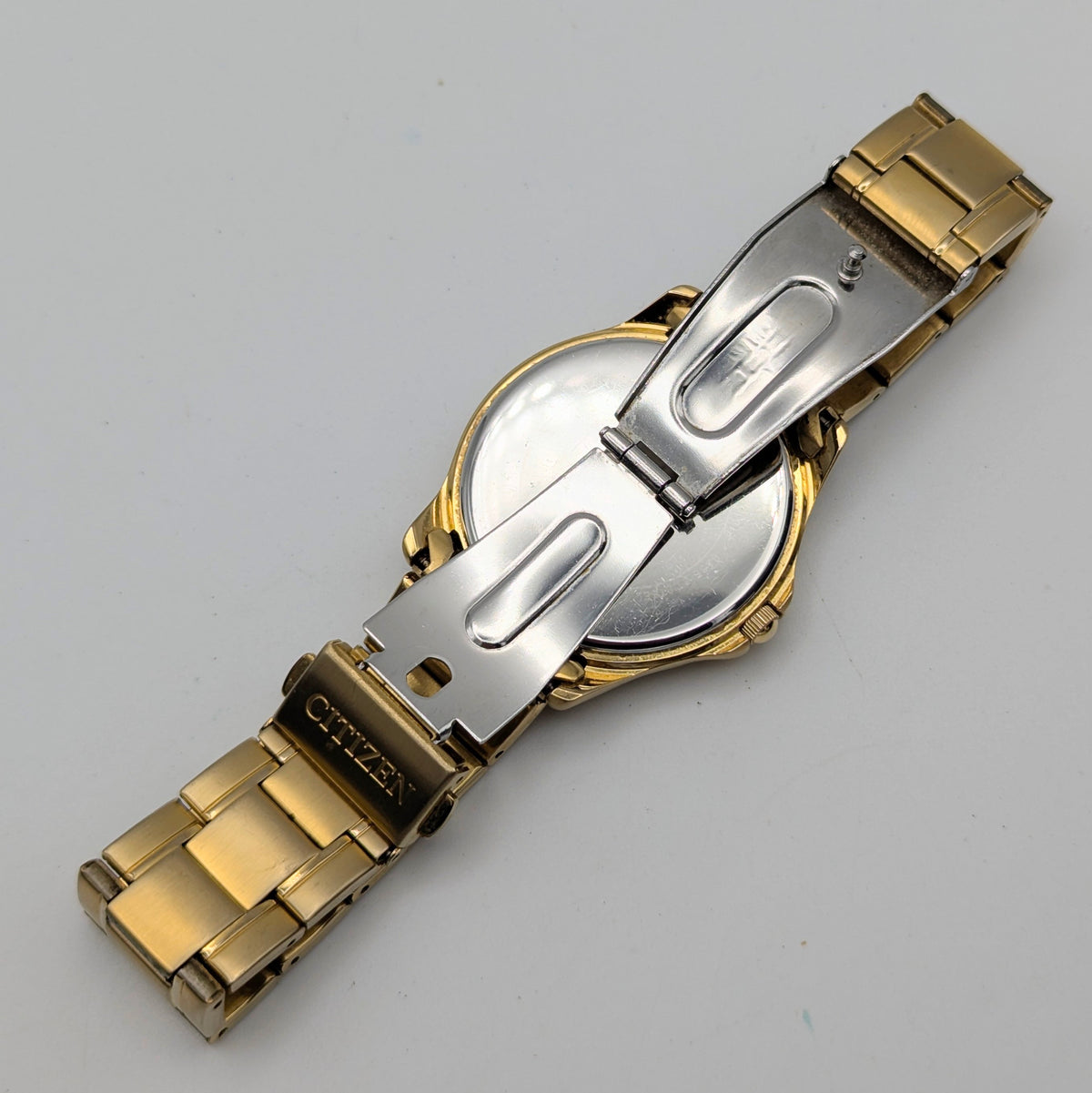 Citizen Eco-Drive Gold-Plated Day-Date Quartz Watch — White Dial, 35mm, Sold Naked - Bezel & Hide