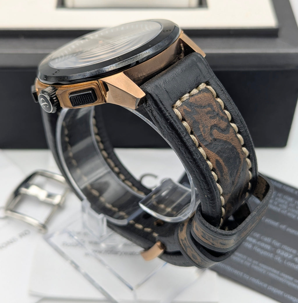Rotary R&Co Suisse Chronograph — Bold Two-Tone Sports Chrono with Vintage Strap - Bezel & Hide