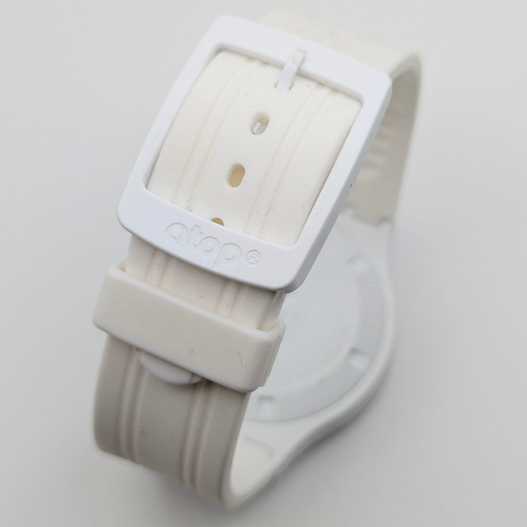 ATOP Automatic Worldtime Quartz Watch — White, Moon Phase, DST Indicator - Bezel & Hide