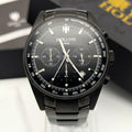 Holuns Men's Chronograph Watch — 51mm Black PVD, Grey Dial, Tachymeter, Boxed with Spare Links - Bezel & Hide