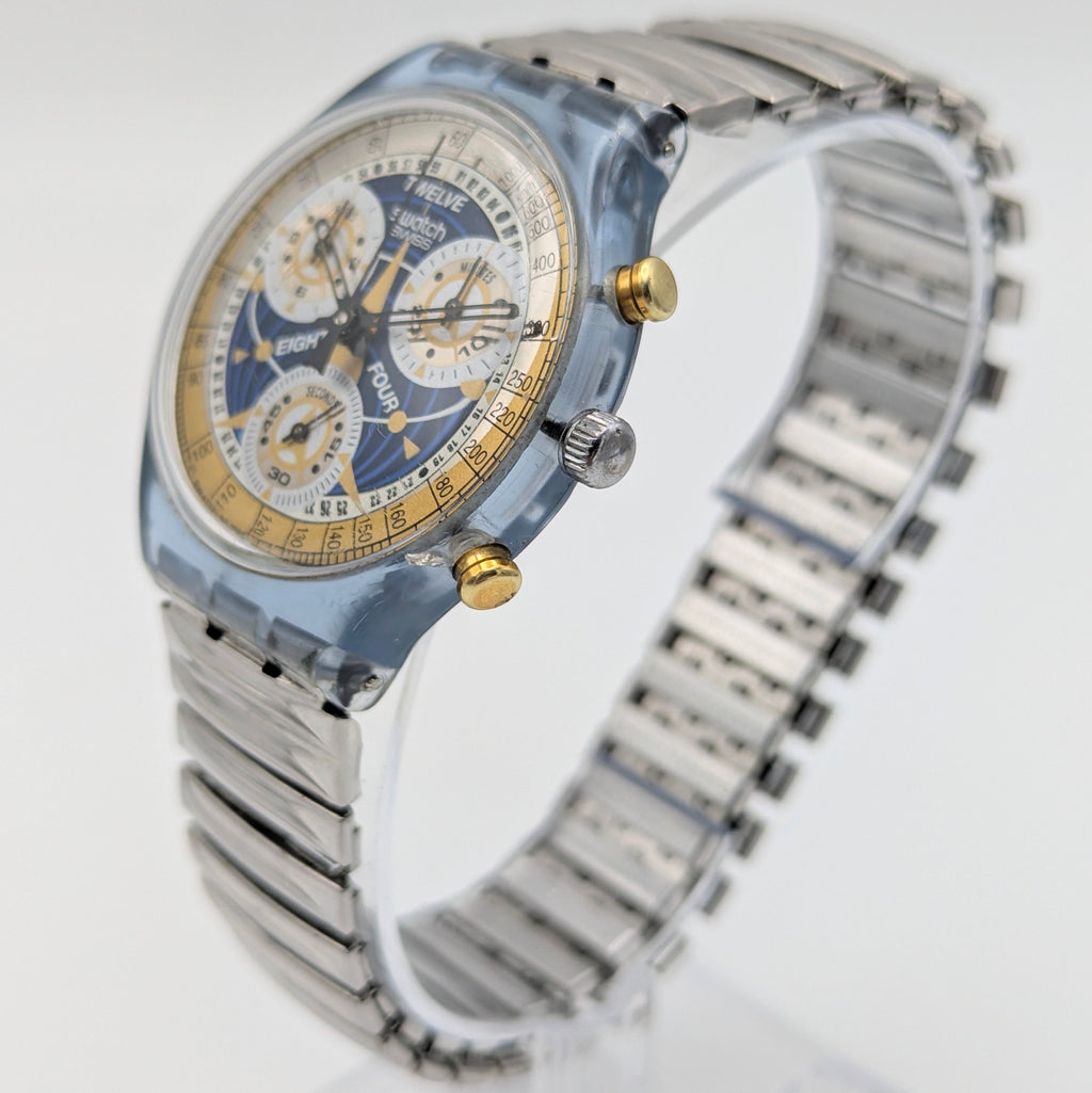 Swatch Grand Prix SCJ101 Chronograph — 1992 Swiss Quartz Motorsport Icon, Sold Naked - Bezel & Hide