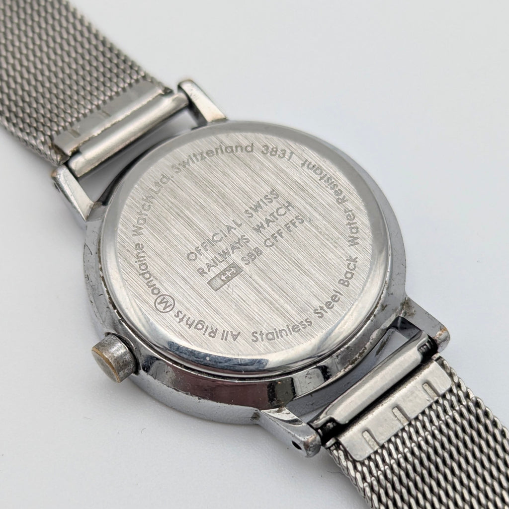 Mondaine SBB Ladies' Swiss Railway Watch — White Dial, Steel Mesh Bracelet, Sold Naked - Bezel & Hide