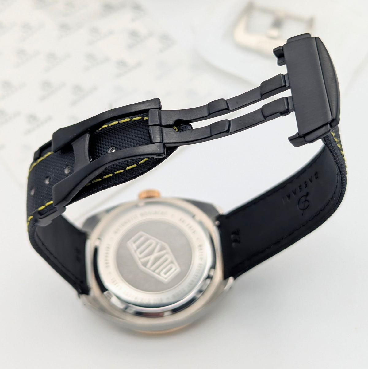 Duxot Fortius DX-2019 Automatic Diver – Black Dial, Two-Tone, DASSARI Strap