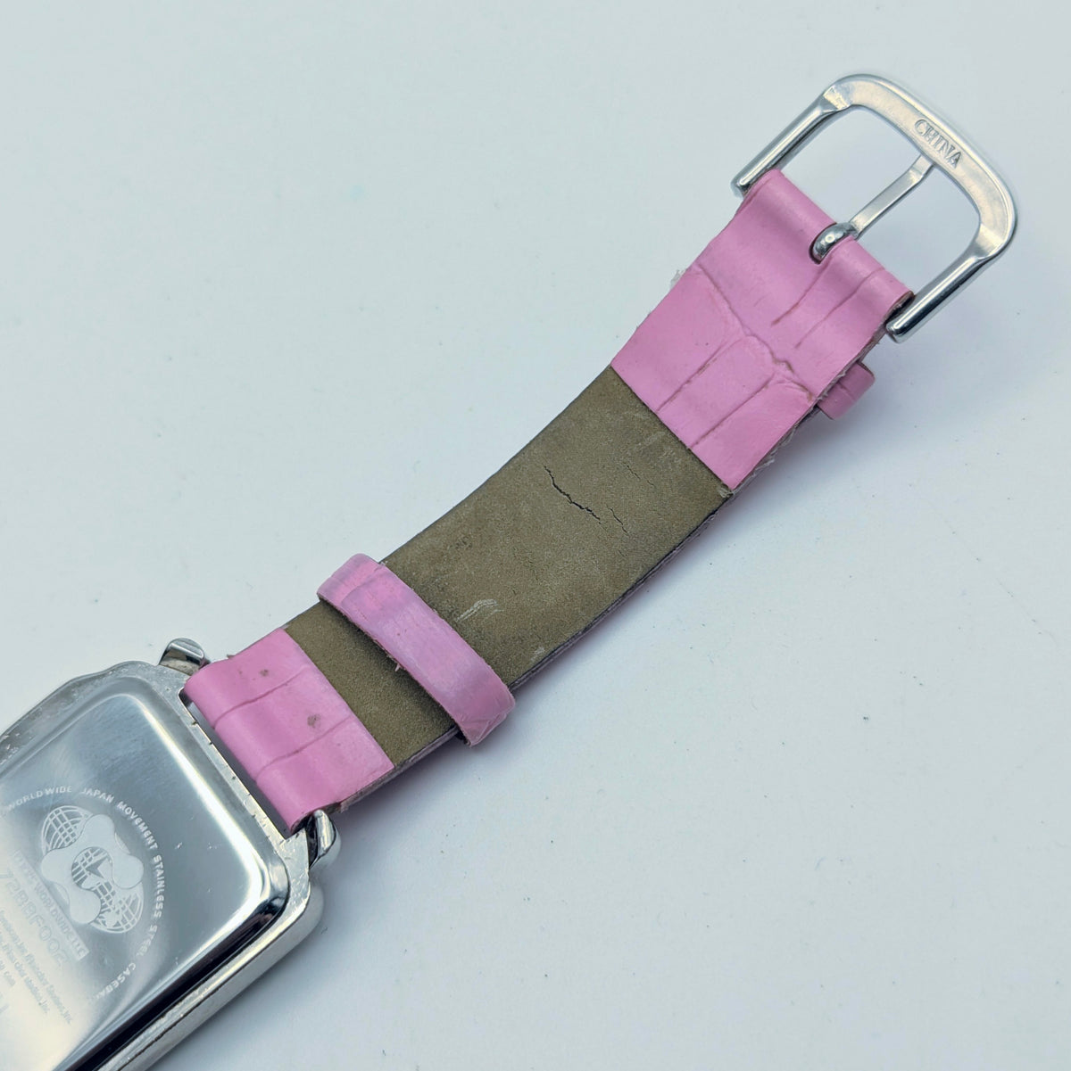 Betty Boop Quartz Watch — Pink Strap, Rectangle Case, Sold Naked - Bezel & Hide