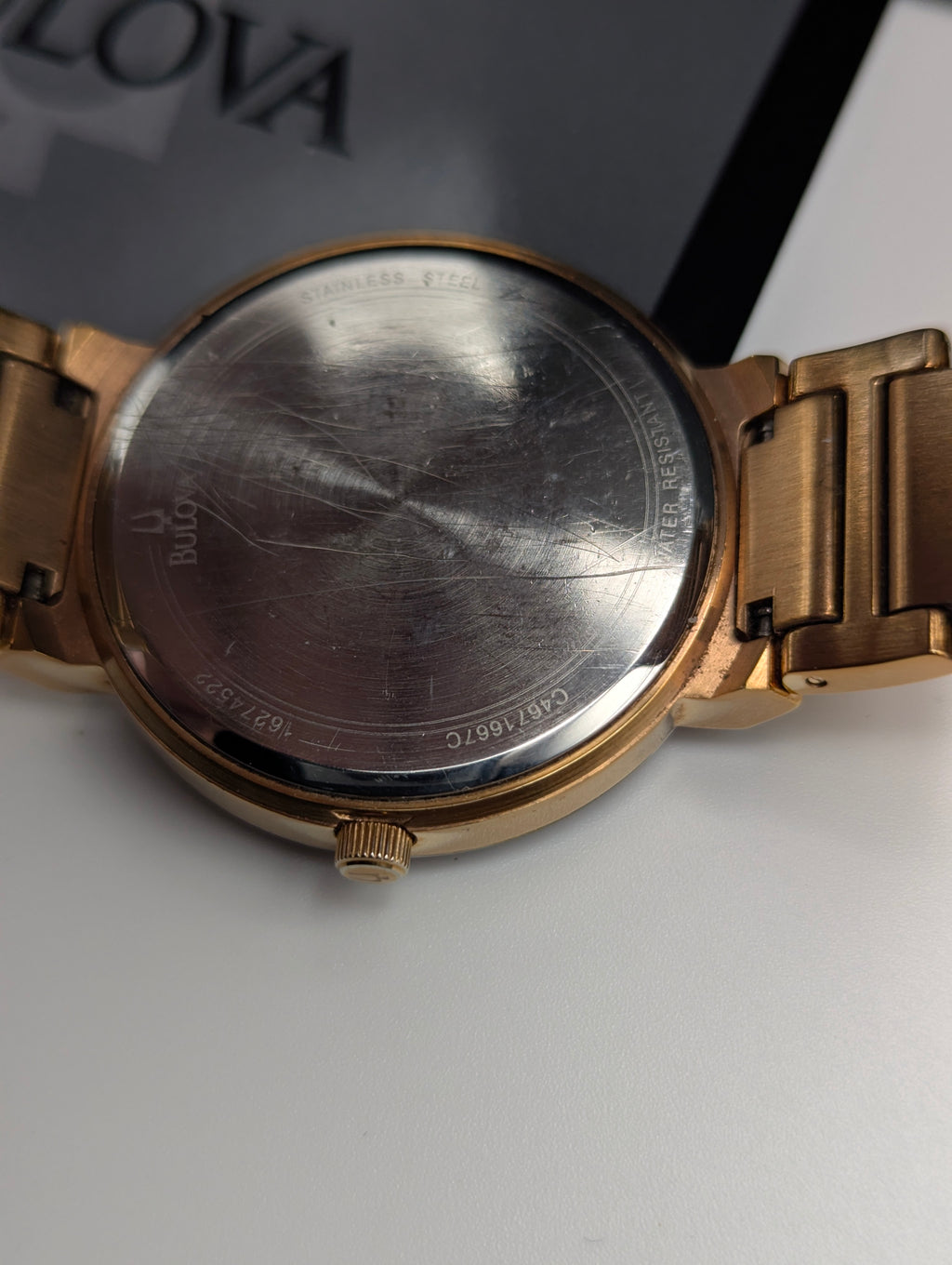 Bulova 97L127 Women's Pink Sunburst Dial Watch, Gold-Tone Bracelet, Boxed - Bezel & Hide