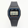 Casio F-28W Digital Quartz Watch | Black Resin & Blue Trim