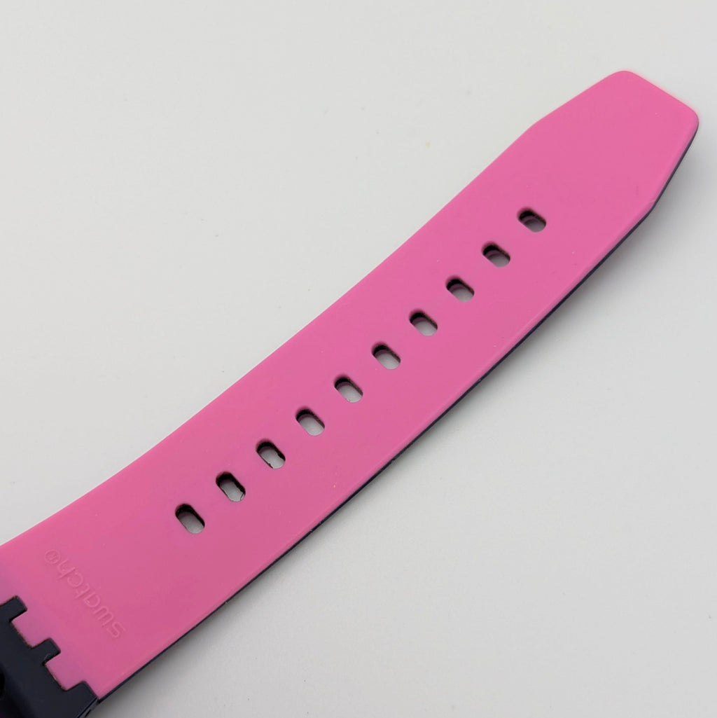 Swatch Big Bold Pinkindots SB05N400 — 47mm, Black Dial, Pink & Navy Strap, Sold Naked - Bezel & Hide