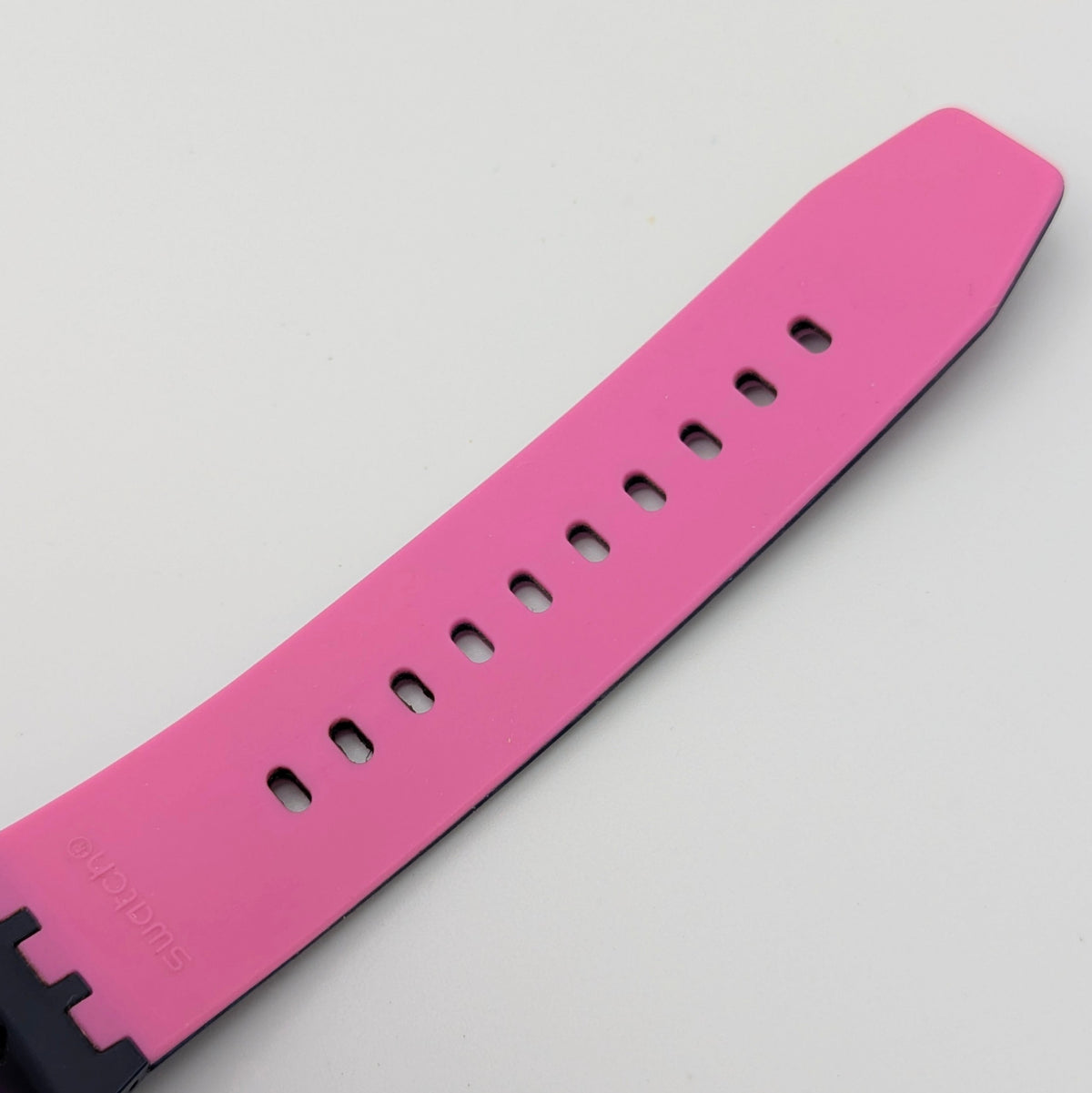 Swatch Big Bold Pinkindots SB05N400 — 47mm, Black Dial, Pink & Navy Strap, Sold Naked - Bezel & Hide