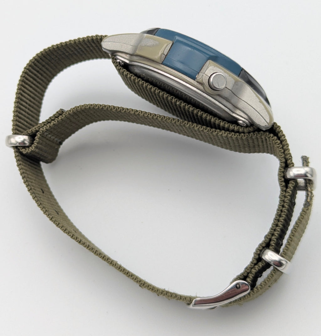 Casio Illuminator W-86 Sports Watch — Olive G10 Strap, 100m WR, Sold Naked - Bezel & Hide