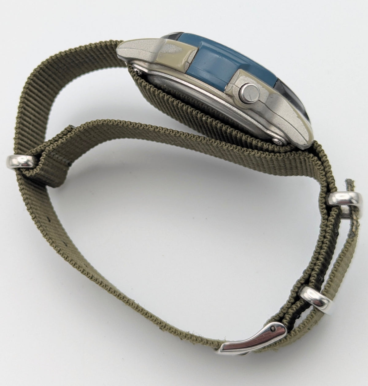 Casio Illuminator W-86 Sports Watch — Olive G10 Strap, 100m WR, Sold Naked - Bezel & Hide