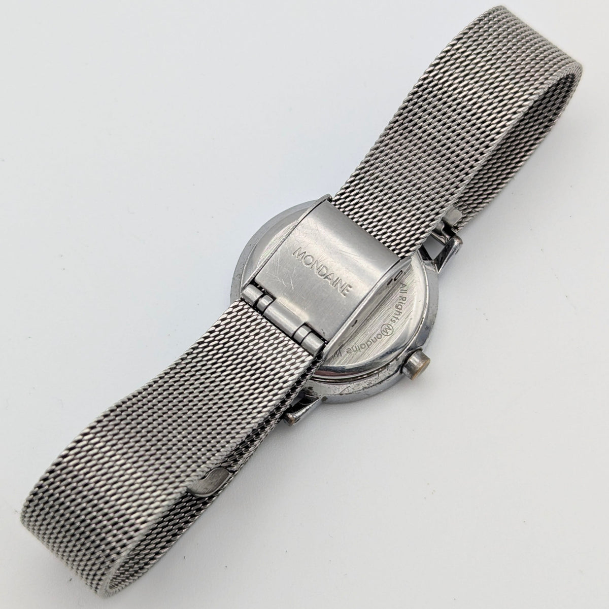 Mondaine SBB Ladies' Swiss Railway Watch — White Dial, Steel Mesh Bracelet, Sold Naked - Bezel & Hide