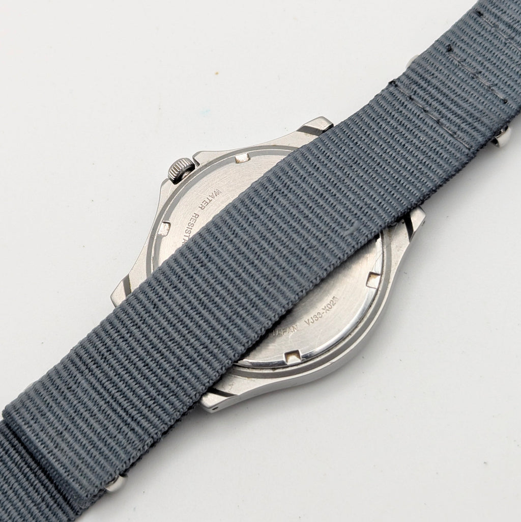 Lorus Sports Military Field Quartz Watch — Cream Lumibrite Dial, Day-Date, 100m WR, NATO Strap, Sold Naked - Bezel & Hide